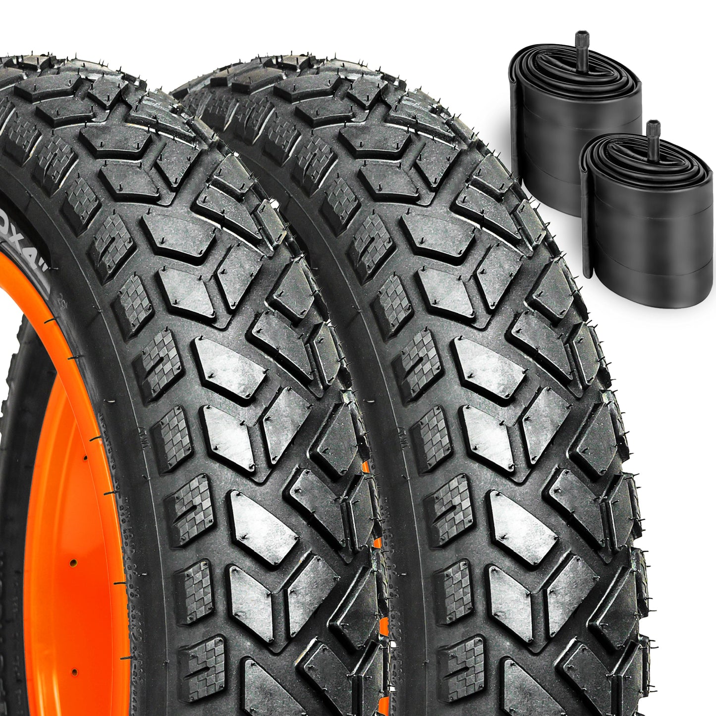 HEB ALLSCAPE® Fat Tire SET of 2 Tires and 2 Tubes 20" x 4" for Ebikes