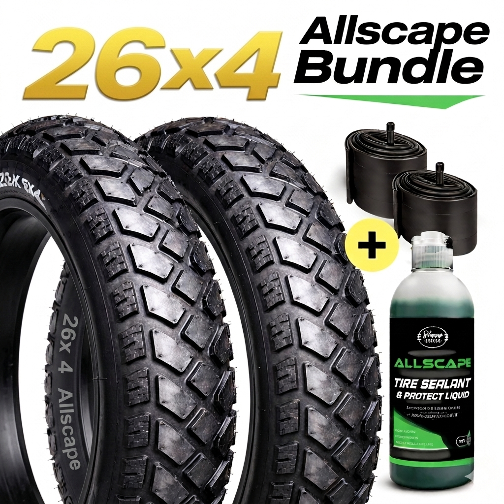 HEB ALLSCAPE® BUNDLE Fat Tires-  SET OF 26"x 4.0" (2) Tires, (2)Tubes, and a 13 OZ Bottle of Sealant.