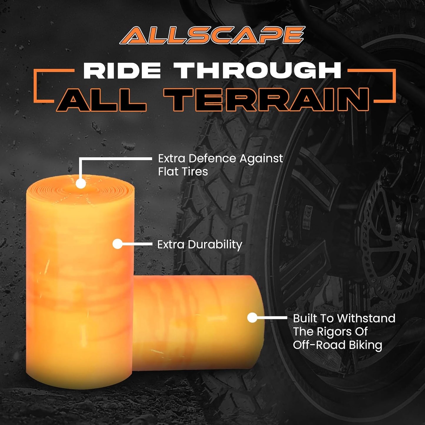 Happy E Bikes Allscape Bike Tire Liner (2 Pack) - Fits 20x4, 24x4, 26x4