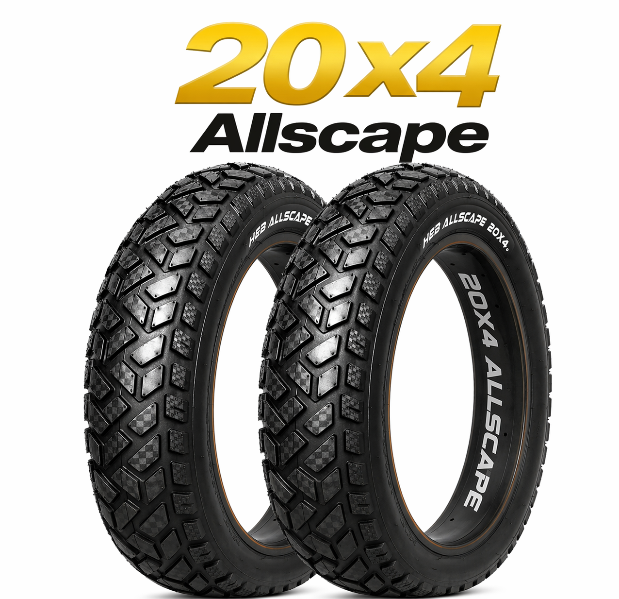HEB ALLSCAPE® Fat Tires 20" x 4.0" - Set of 2 Tires, Tubes Not Included