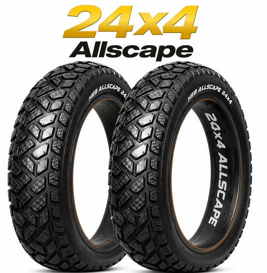 HEB ALLSCAPE® Fat Tires- 24"x 4.0" (SET OF 2 Tires) Tubes Not Included.