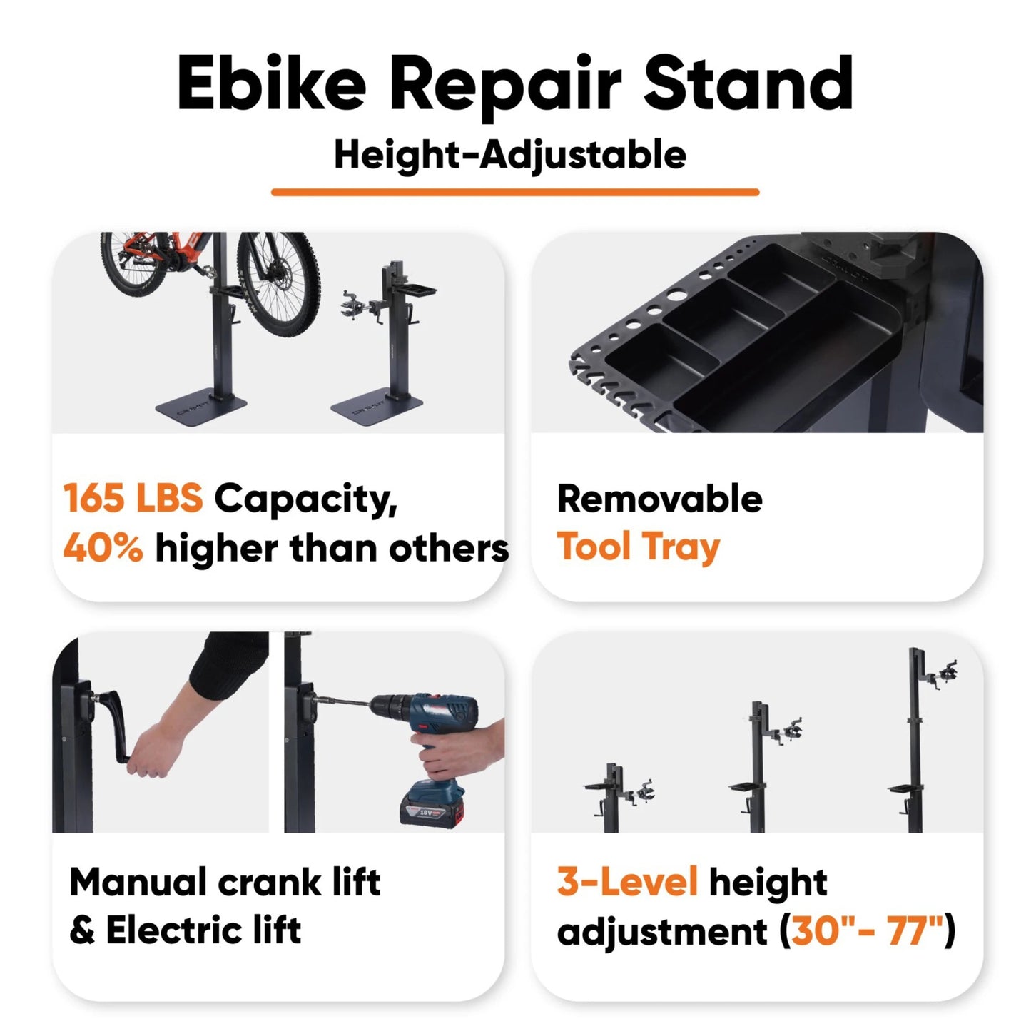 CRAVOT MastJack Height Adjustable Ebike Repair Stand